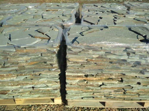 Плитняк златолит зелёный для цоколя, отмостки купить в Тавде